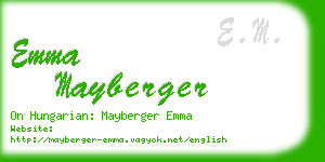 emma mayberger business card